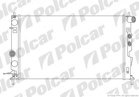 Радиатор основной Opel Vectra B (+AC) 1.6-2.6 09.88-07.03 Polcar 551608A4 (фото 1)
