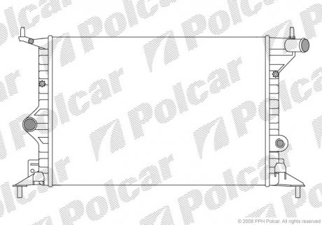 Радиатор охлаждения Opel Vectra B 1.8 i 16V 95-02 Polcar 551608B1 (фото 1)