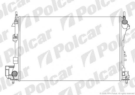 Радіатор охолодження Fiat Croma Opel Signum, Vectra C Saab 9-3, 1.8-3.2 04.02- Polcar 551808A2