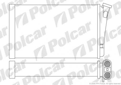Теплообмінник (опал. салону) Opel Omega B 94-00 Polcar 5527N8-1 (фото 1)