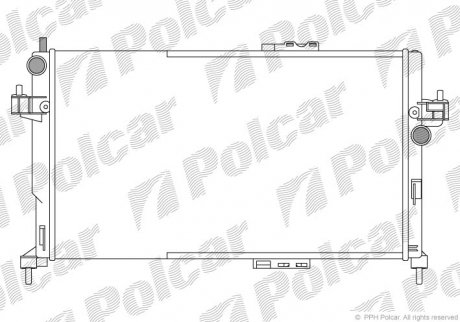 Радіатор охолодження Opel Corsa/Combo 1.3-1.7 00- Polcar 555608A4 (фото 1)