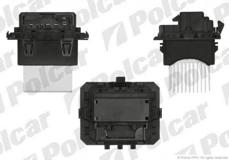 (Мех. управління кондиціонера)Резистор вентилятора салону Citroen C1, C3 Picasso Peugeot 108, 308 1.0-2.0D 09.07- Polcar 5712KST-2