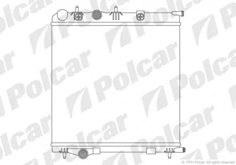 Радіатор охолодження Citroen C3 II Peugeot 207, 208 1.4/1.4Lpg/1.6 02.07- Polcar 572408A1