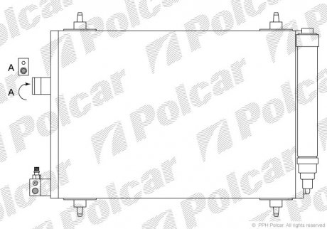 Радиатор кондиционера Peugeot 407 1.6HDI 04- Polcar 5748K8C1 (фото 1)
