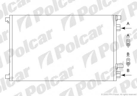 Радиатор кондиционера Renault Megane 1.5dCi 05- Polcar 6012K8C1S (фото 1)