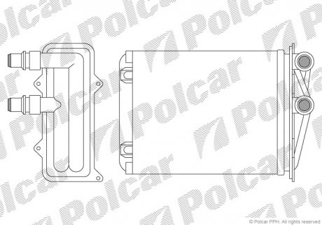 Радиатор печки Opel Vivaro Renault Trafic 1.9D-2.5D 03.01- Polcar 6026N8-1