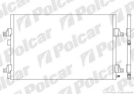 Радиатор кондиционера Renault Espace IV, Megane II 1.6-3.5 11.02- Polcar 6052K8C2
