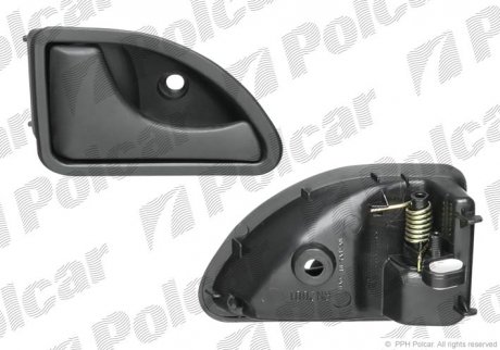 Ручка дверна перед. ліва внутр. (чорна) Renault Kangoo 97- Polcar 6060ZW43 (фото 1)
