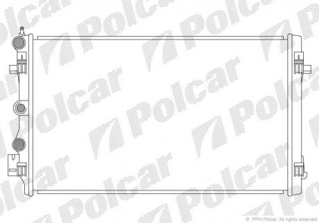 Радиатор двигателя VW Skoda 1.0-1.4 TSI 2007- Polcar 673208-1 (фото 1)
