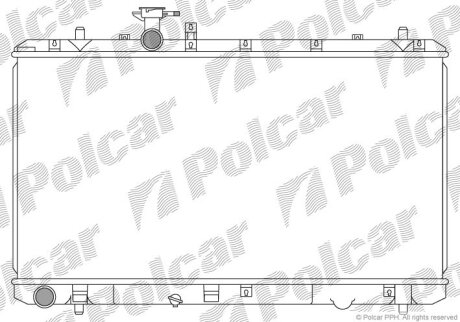 Радіатор двигуна (мкпп) Fiat Sedici Suzuki Sx4 1.5/1.6 06.06- Polcar 743508-1