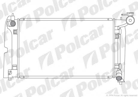 Радіатор охолодження Toyota Avensis, Corolla, Corolla Verso 1.4/1.6/1.8 10.01-03.09 Polcar 811308-1