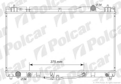 Радиатор охлаждения Toyota Camry 3.0 2001- Polcar 813708-3