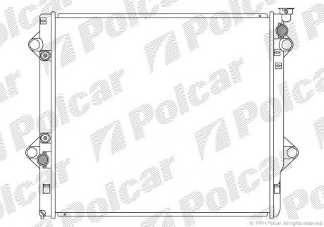 Радиатор охлаждения 650x590x27 Toyota Land Cruiser Prado I (J120) 03-09 Polcar 819108-2