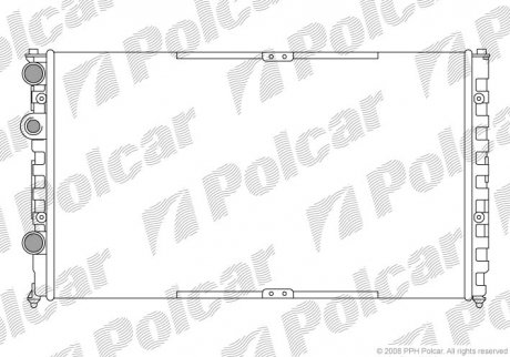 Радіатор охолодження VW Polo/Caddy 95- 1.4/1.6/1.9D 11.95-01.04 Polcar 952508A1