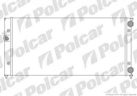 Основной радиатор Vw Golf III, Vento 1.6-2.0 11.91-09.02 Polcar 953808B4 (фото 1)