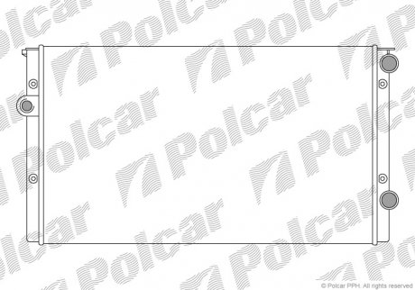 Радіатор основний VW Golf III, Vento 1.9D,TDI 91- Polcar 953808B5 (фото 1)