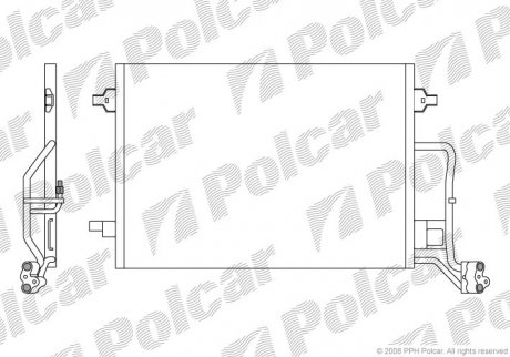 Радиатор кондиционера Skoda Superb I VW Passat 1.6-2.8 08.98-03.08 Polcar 9549K8C1S