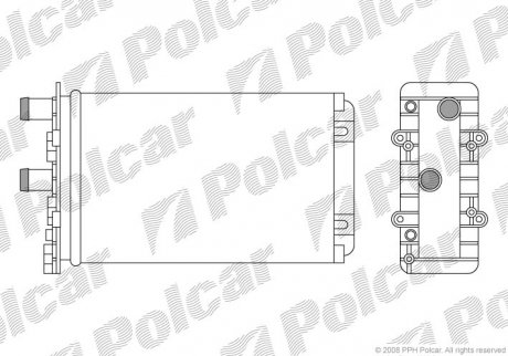 Радиатор пічки VW Transporter T4 (Trunk Cabin) 1.8-2.8/D 90- Polcar 9566N8-4 (фото 1)