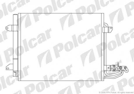 Радиатор кондиціонера VW Touran 04-/ Caddy 04-/ Golf Plus 05- Polcar 9578K8C1S (фото 1)