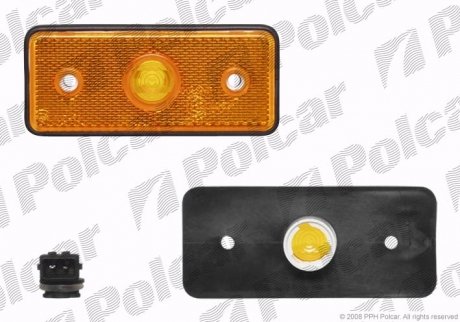 Ліхтар габаритний боковий задн. MB Sprinter/VW LT 96-06 (жовтий) Polcar 990019-E (фото 1)
