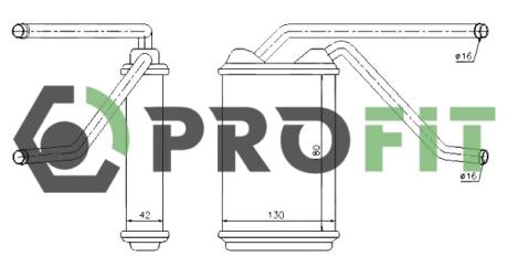 Радіатор пічки PROFIT 17600106