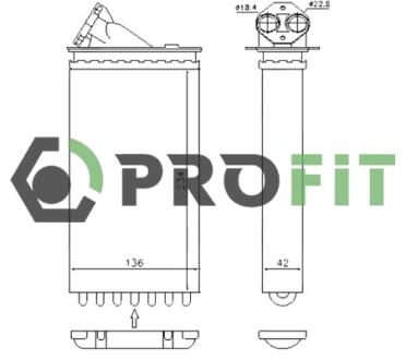Радиатор печки PROFIT 17600374