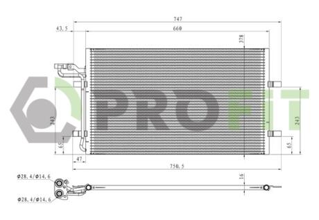 Конденсер кондиционера PROFIT 17700548