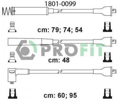 Комплект кабелів високовольтних PROFIT 1801-0099 (фото 1)