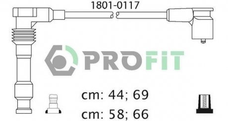 Комплект кабелів високовольтних PROFIT 1801-0117
