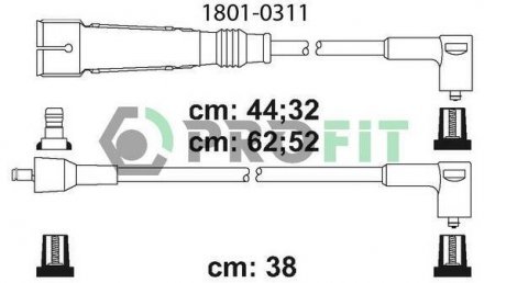 Комплект кабелів високовольтних PROFIT 1801-0311 (фото 1)