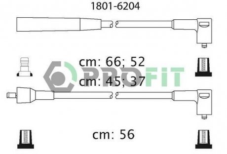 Комплект кабелів високовольтних PROFIT 1801-6204 (фото 1)