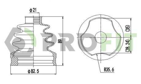 Пильник ШРУС гумовий PROFIT 27100004 XLB