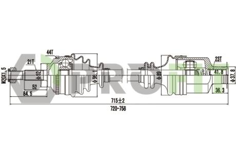 Піввісь PROFIT 27300402