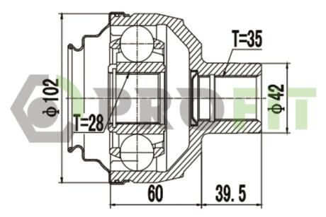 ШРКШ зі змазкою в комплекті PROFIT 28103068