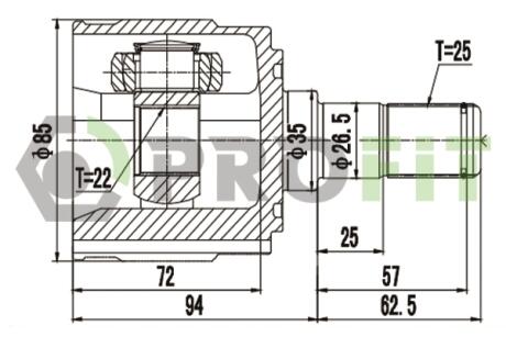 ШРКШ зі змазкою в комплекті PROFIT 28103076
