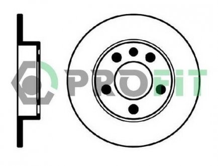 Тормозной диск зад. Skoda Fabia 1.2-1.9 -10, Octavia 97-10, Roomster// VW Bora, Golf IV,Polo PROFIT 5010-0929 (фото 1)