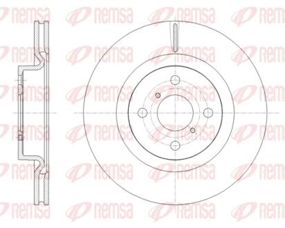 Диск гальмівний передній TOYOTA YARIS -18 REMSA 61656.10