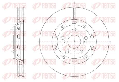 TOYOTA Гальмівний диск предн. VENZA (V1) 2.7 4WD 08-16 REMSA 61968.10