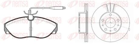 FIAT К-кт гальм. колодки + диски DUCATO 2.0 Panorama/Combinato 94-02, CITROEN JUMPER I (230P) 2.5 TD 94-02, PEUGEOT REMSA 8486.01