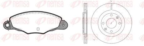 CITROEN К-кт гальм. колодки + диски передн.Berlingo 96-,BX,Xantia,Xsara,ZX,Peugeot 206,405,Partner REMSA 8659.01 (фото 1)
