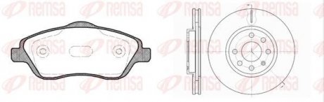 Комплект: 2 диска+ 4 колодки тормозных REMSA 8774.03 (фото 1)