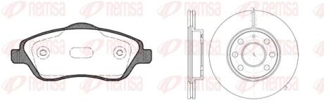OPEL К-кт гальм. колодок + диски Combo 01-, Corsa C 1,0-1,8 00- REMSA 8774.06 (фото 1)