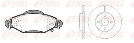 TOYOTA К-кт гальмівні колодки + диски передн.Yaris 99- REMSA 8978.00