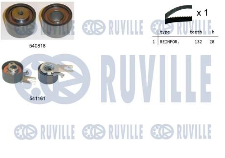 К-кт ГРМ (пасок+ролик) Volvo C30/C70/S40/S60/S80/V40/V50 06- RUVILLE 550326