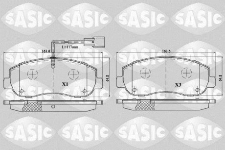 Тормозные колодки передние Renault Master III, Opel Movano SASIC 6214022 (фото 1)