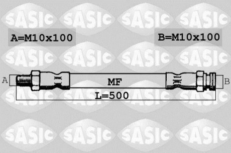 Шланг гальм. передній, 94-06 L=470mm SASIC 6600017