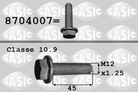 Болт шківа колінвала SASIC 8704007