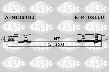 Шланг гальмівний SASIC SBH4091 (фото 1)