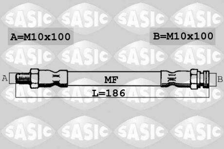 Шланг тормозной задний, 2,0, 2,3, 2,8, 02-06 SASIC SBH6311