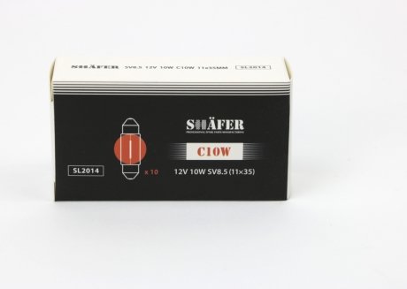 Лампа (C10W) 12V 10W SV8.5 (11x35mm) SHAFER SL2014